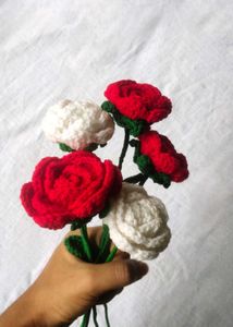 Crochet Red Roses