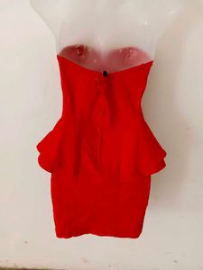HOT RED PEPLUM DRESS