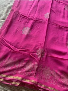 Pink Chiffon Saree