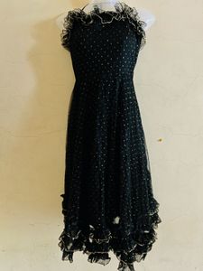 Korean Designer Flared Black One Piece