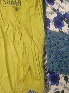 Olive Green Printed Shirt