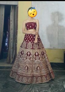 Maroon Embroidered Lehenga Choli