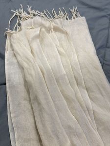 Soft Beige Scarf with Fringe