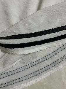 White casual/office Top With Black Stripes