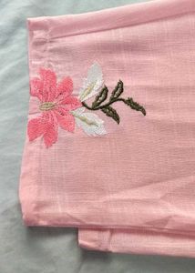Pink Floral Embroidered Kurti Set
