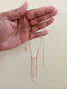 Pearl &amp; Rose Gold Necklace, Never used