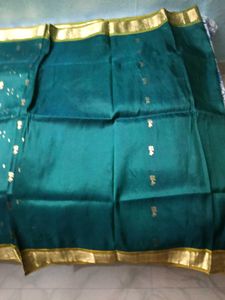 GentlyUsed Emerald Green KanchiPattu Saree