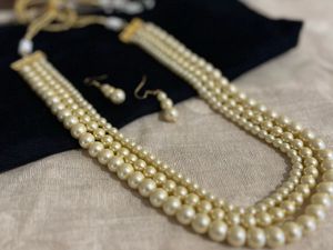Elegant Layered Pearl Necklace &amp; Earrings