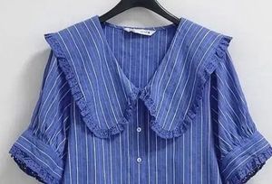 Zara Peter Pan Collar Linen Top