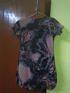 Pink And Black Pattern Top