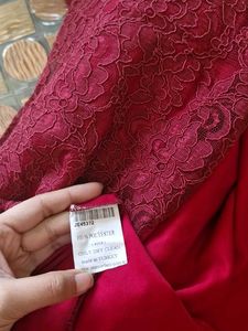Maroon A-line Dress