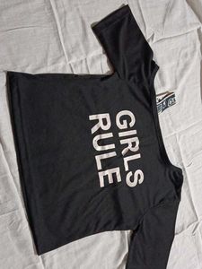 Girls Rule Black Crop Top