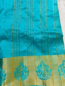 Green Colour Fancy Saaree With Blouse