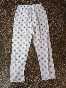 White Printed Cotton Pajama Set