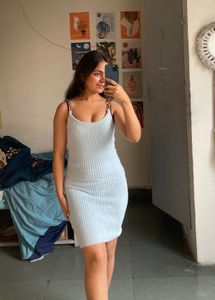 Blue Bodycon Midi Dress