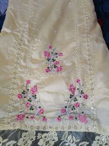 Brand New Pearl Work Silk Suit (Not Used)