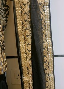 Beautiful Black Heavy Anarkali With Dupatta