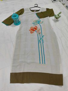 Set of 3 Kurtis - Red, Floral, &amp; Geometric Prints