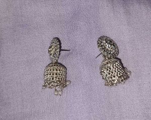 Silver Jhumka Earrings