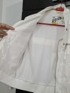 Exported Stylish White Moto Jacket