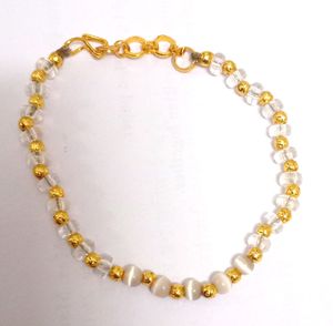Gold and Crystal Bead Bracelet