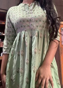 Green Printed Kurta Set