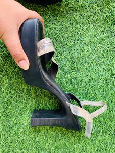 Silver Mochi Block Heels