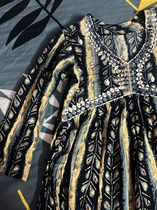 Elegant Printed Kurta mirror work