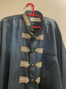 Navy Blue Black Shirt With Patterns
