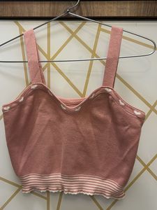 Cute Pink Knit Tank Top