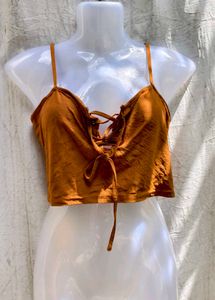 27137. Cute Brown Crop Top