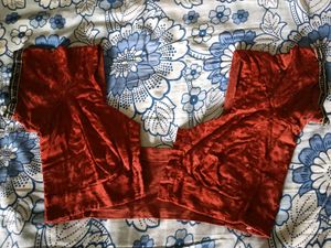 Less Used Crepe Material Brown Color Blouse