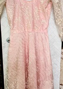 Elegant Pink Lace Dress