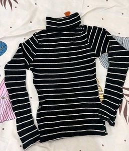 Striped Turtleneck Top