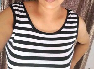 Black White Camisole Top