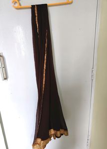 Golden Border Brown Dupatta