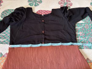 Two-Tone Pleated Dress