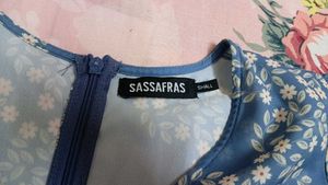SASSAFRAS Floral Print A-Line Dress