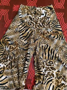 Animal Print Wide Leg Pants