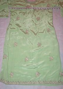 Creap Silk Green Suit+Dupatta