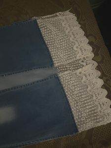 Denim Shrug Blue Colour With Designs