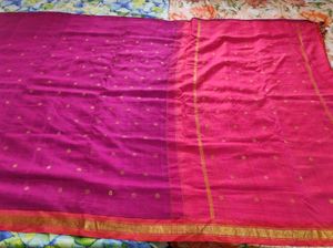 Magenta With Golden Pink Saree
