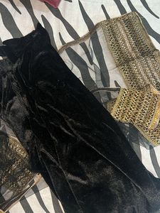 Pakistani Black Embroidered Velvet Suit