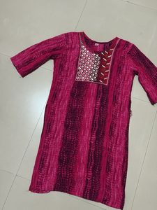 Pink Printed Kurti