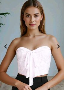 Chic White Tie-Front Tube Top