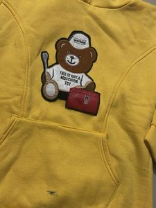 Yellow Graphic Bear Hoodie