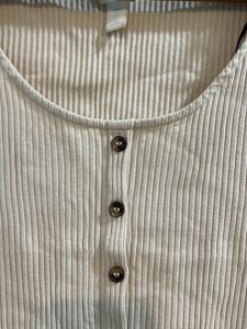 Beige Cropped Tee