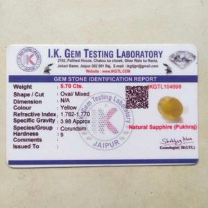 5.70Cts. Natural Yellow Sapphire(Pukhraj) Gemstone