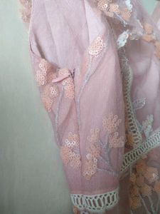 Pink Floral Embroidered Dress