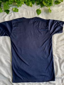 Women’s Navy Blue Solid Tshirt - Classic Crew Neck